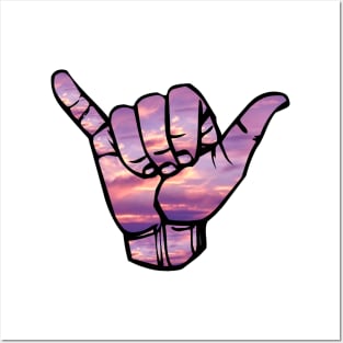 Shaka hand sign Posters and Art